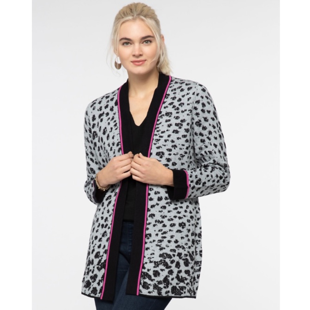 NIC + ZOE Multitasker Reversible Print Open Front Cardigan Size XS